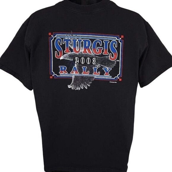 Vintage Sturgis T Shirt Mens Size Large Black Y2K 2003 Black Hills Rally - Picture 1 of 6